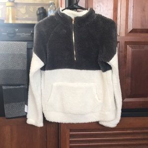 Fuzzy half-zip sweater